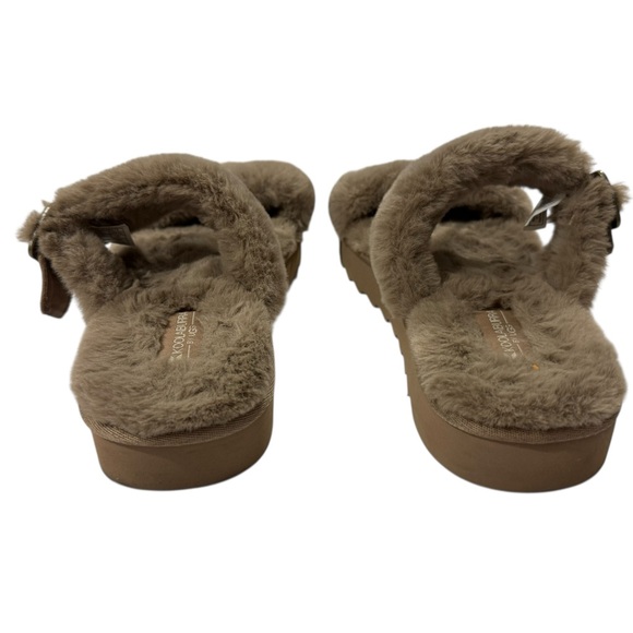 Koolaburra UGG Faux Fur Slide Sandals 1110213 Taupe Womens Sz10 Like NWOT - Picture 4 of 10